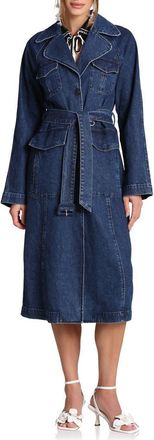 Avec Les Filles Denim Trench Coat in Solano Wash at Nordstrom, Size Xx-Large