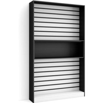 Skraut Home Skraut Home - Librer&iacute;a Estanter&iacute;a, Estanteria Libros De Pared, 110x186x25cm, Sal&oacute;n - Comedor - Oficina, Con Almacenaje, Estilo Moderno, Blanco Y Negro
