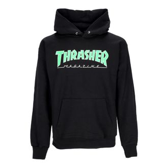 Thrasher Hoodies, unisex, Black, XL, Outlined Hoodie Black/green Long Sleeve