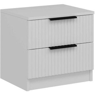 Dmora Comodino Meranti, Com&ograve; basso, Tavolino da notte, Mensola da letto, 50x40 h47 cm, Bianco - Dmora