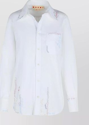 Marni cotton shirt with chest pocket and structured collar