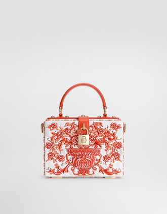 Dolce & Gabbana Majolica Resin Dolce Box Handbag - Woman Handbags Orange Onesize