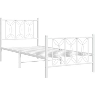 vidaXL Estructura cama sin colchón con estribo metal blanco 80x200 cm Vidaxl