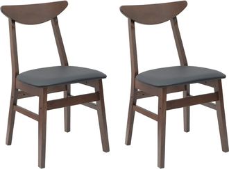 vidaXL Sillas De Comedor 2 Uds. Madera De Caucho S&oacute;lido Marr&oacute;n Claro Vidaxl