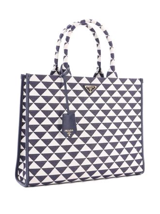 Prada Symbole Shopper Jacquard Large tote bag - Blue