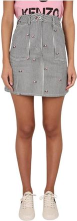 Kenzo Gestreept Denim Mini Rok - Dames - Korte rokken - Veelkleurig - W26 - Denim - Rokken