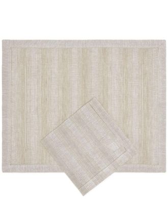 Brunello Cucinelli placemat and napkin set - unisex - Linen/Flax - One Size - Neutrals