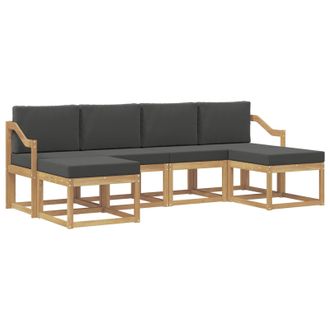 vidaXL Conjunto De Sof&aacute;s De Exterior 6 Pcs Blanco Y Antracita Vidaxl