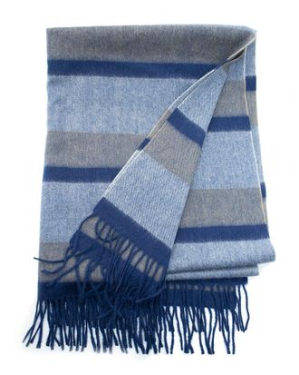 Portolano Woven Striped Cashmere Throw With Fringes