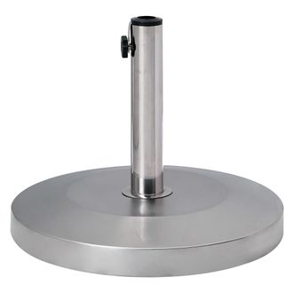 Beliani Base Para Sombrilla Moderna De Jard&iacute;n Exterior Redonda Adaptadores Para Postes De Acero Inoxidable Plateado Craveggia