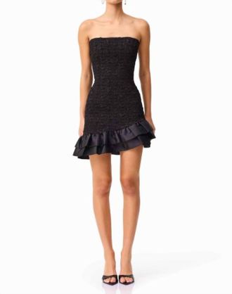 Elliatt Paloma Asymmetric Mini Dress In Black