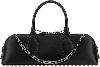 Valentino Garavani Stijlvolle Leren Tas - Dames - Handtassen - Zwart - ONE Size - Leer - Tassen