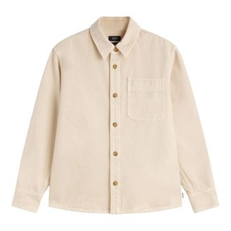 A.P.C. Casual Shirts, male, Beige, XL, Cotton Shirt with Chest Pocket