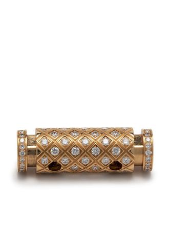 Nouvel Heritage 18kt rose gold semi diamond pave Latch pendant