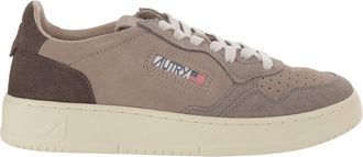 Autry Suede Brown Medalist Low Sneakers With Contrast Heel Tab