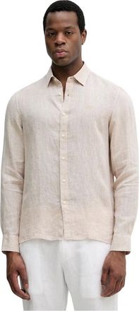 Michael Kors Heren, Overhemden, Beige, Maat: 2XL Linnen