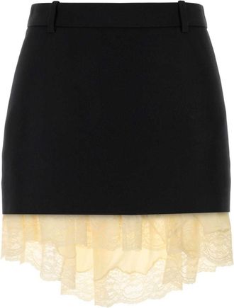 Balenciaga Black Lingerie Mini Tailored Skirt