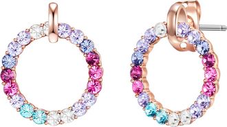 Lulu & Jane Womens Earrings Brass - Rose Gold - One Size