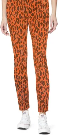 Kensie High Rise Raw Hem Skinny Jeans In Leopard