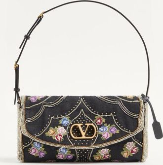 Valentino Garavani Valentino Garavani DeVain Small Embroidered Shoulder Bag Wo