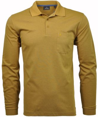 Ragman Longshirt RAGMAN, Herren, Gr. 3XL (64/66), gelb (curry, 508), Baumwollmischung, ohne Ausschnitt, Shirts Longshirt