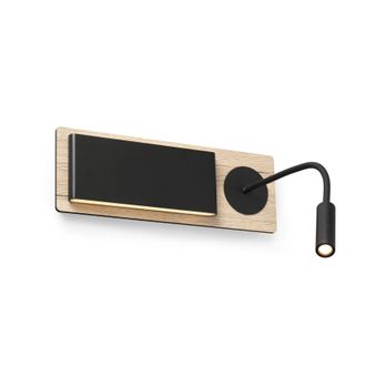 Netlighting Mood Wood Wall Lamp Black With Reader 2x 3W