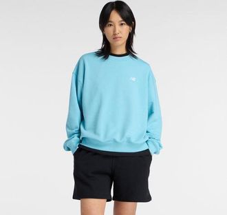 New Balance Donna Sport Essentials French Terry Crew in Blu, Taglia XL