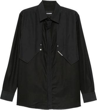 Les Hommes Camicia con inserti - Nero