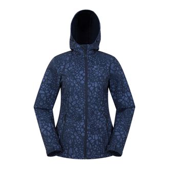 Mountain Warehouse Dames/Dames Exodus Giraffe Print Waterafstotend Soft Shell Jasje (Donkerblauw)