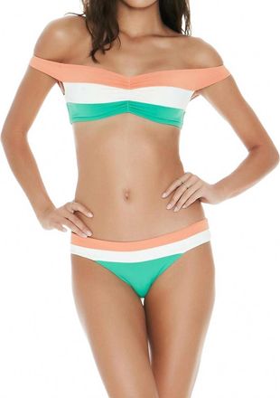 L*Space Color Block Ziggy Bikini Top In Spearmint