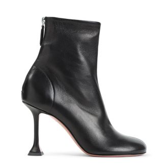Amina Muaddi Black Iris Leather Boots