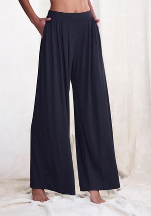 Lascana Schlupfhose LASCANA Extra Weit, Damen, Gr. 32/34, N-Gr, schwarz, Single Jersey, Obermaterial: 93% Polyester, 7% Elasthan, unifarben, weit lang, Hosen 