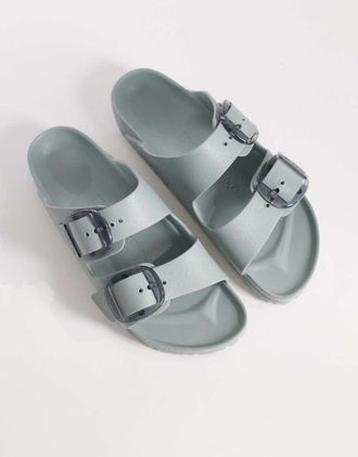 Birkenstock Arizona - Sandali in EVA con fibbia grossa verde salvia-Blu