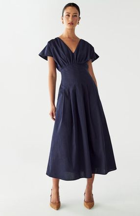 Willa June Midi Dress in Navy Blue at Nordstrom, Size 8