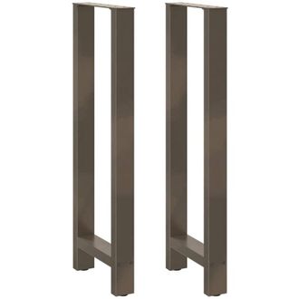 vidaXL Patas Para Mesa De Bar De Acero Natural (2 Unidades, 50 X 110-111 Cm) Vidaxl