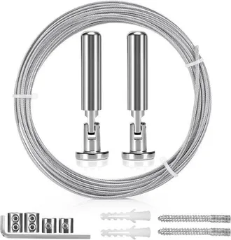 OEM Juego De Soportes De Pared De Acero Inoxidable De 5 M - Para Cortinas, Tendederos Y Decoraciones