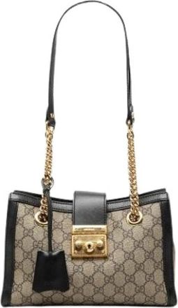 Gucci Pre-owned Padlock Tote Bag - Dames - Vintage Schoudertas - Beige - ONE Size - Leer - Vintage