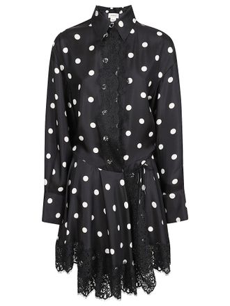 Sportmax Pois Twill Silk Chemisier Dress