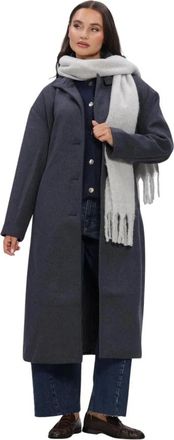 Moss Copenhagen Keola Secilia Woljas - Dames - Mantel - Blauw - S/M - Wol - Jassen