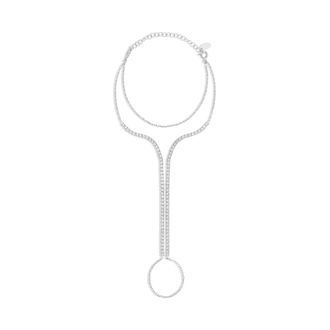 SHYMI Pav&eacute; Tennis Hand Chain -.925 Sterling Silver, 14K Gold-Plated, Rhodium Plated, 6 with 2 Extender, Cubic Zirconia Detailing, Day to Night