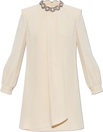 Valentino Garavani Zijden jurk - Dames - Korte kleedjes - Beige - XS - Kleedjes