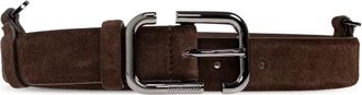 The Attico Su&egrave;de Riem Met Ketting - Dames - Riemen - Bruin - L - Su&egrave;de - Accessoires
