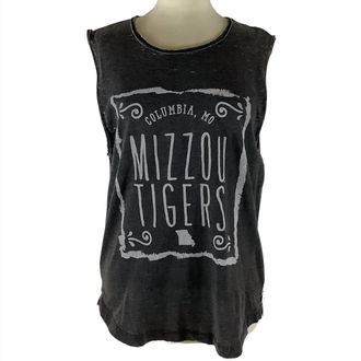 Pressbox Womens University Of Missouri Ruffy Tank In Black