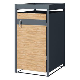 ML Design Cobertizo de exterior para 1 cubo de basura 240l antracita de acero