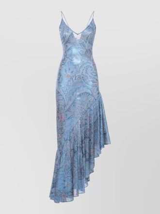 Etro paisley dress asymmetric hem fitted silhouette