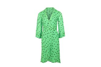 Ganni Ganni Dainty Polka Dot Dress in Green Viscose