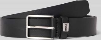 HUGO BOSS Ledergürtel mit Label-Prägung Modell ELIO in Black, Größe 100