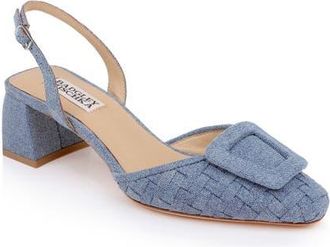 Badgley Mischka Yaneli Slingback Pump in Light Denim at Nordstrom, Size 7.5