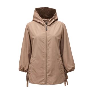 Max Mara Rain Jackets, female, Brown, Size: L Water-repellent Taffeta Jacket