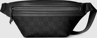 Gucci Edge Large Belt Bag, Size Gucci 100, Black, Fabric